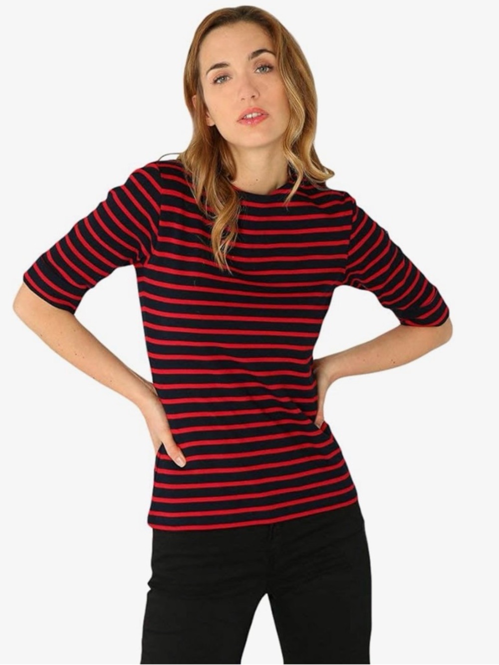 Armor luxe 3/4 sleeve stripe tee size 1
